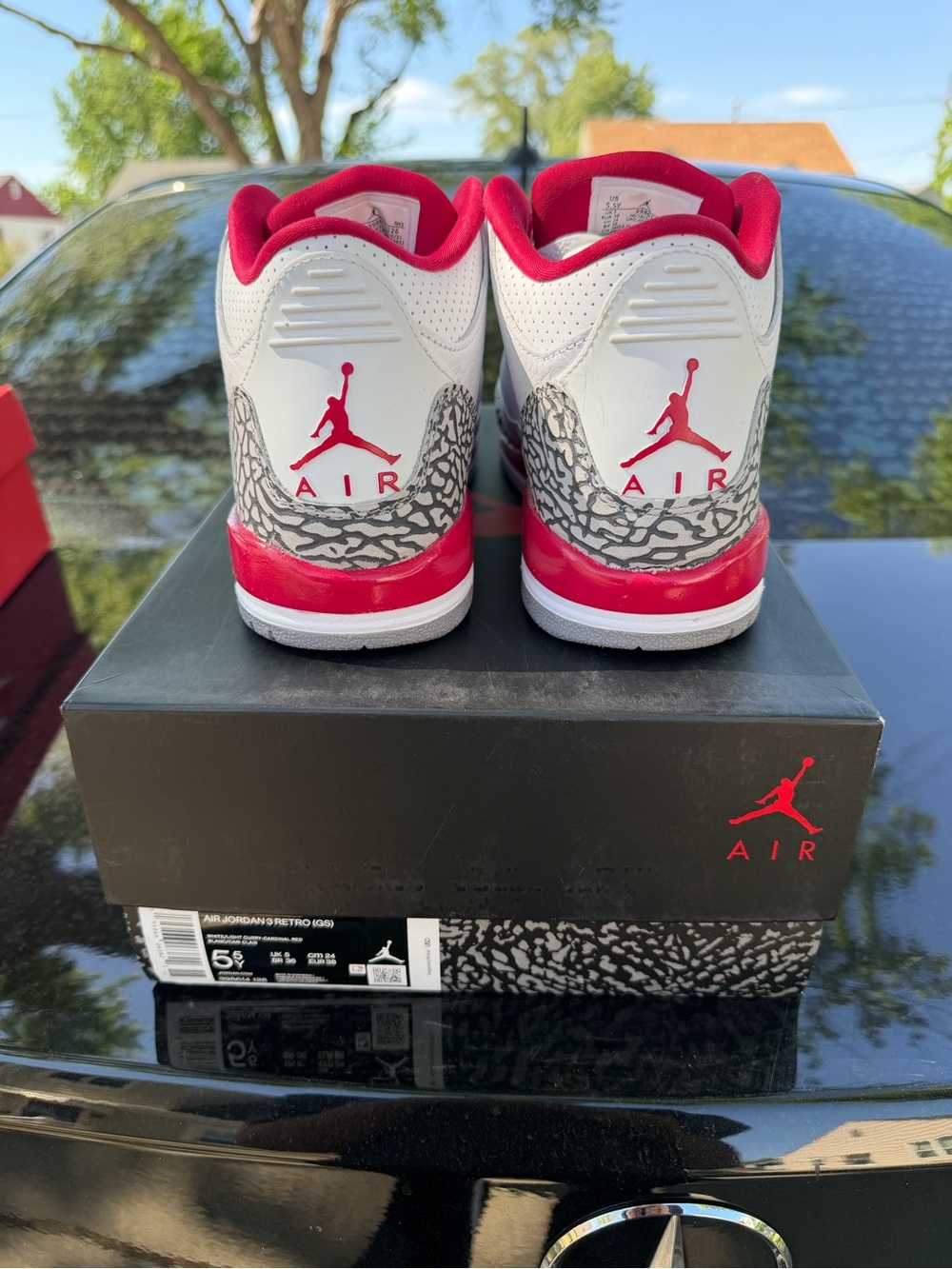 Jordan 3 Cardinal (GS) - Picture 5 of 6